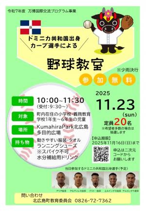 野球教室チラシ