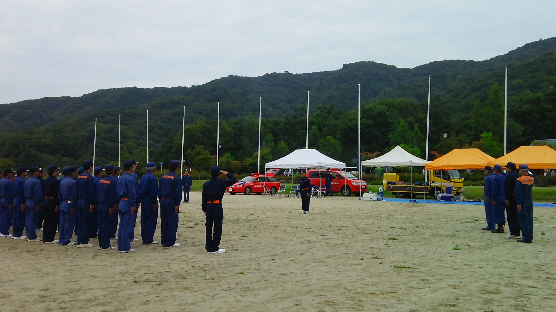 県内消防団規律訓練大会予備練習1