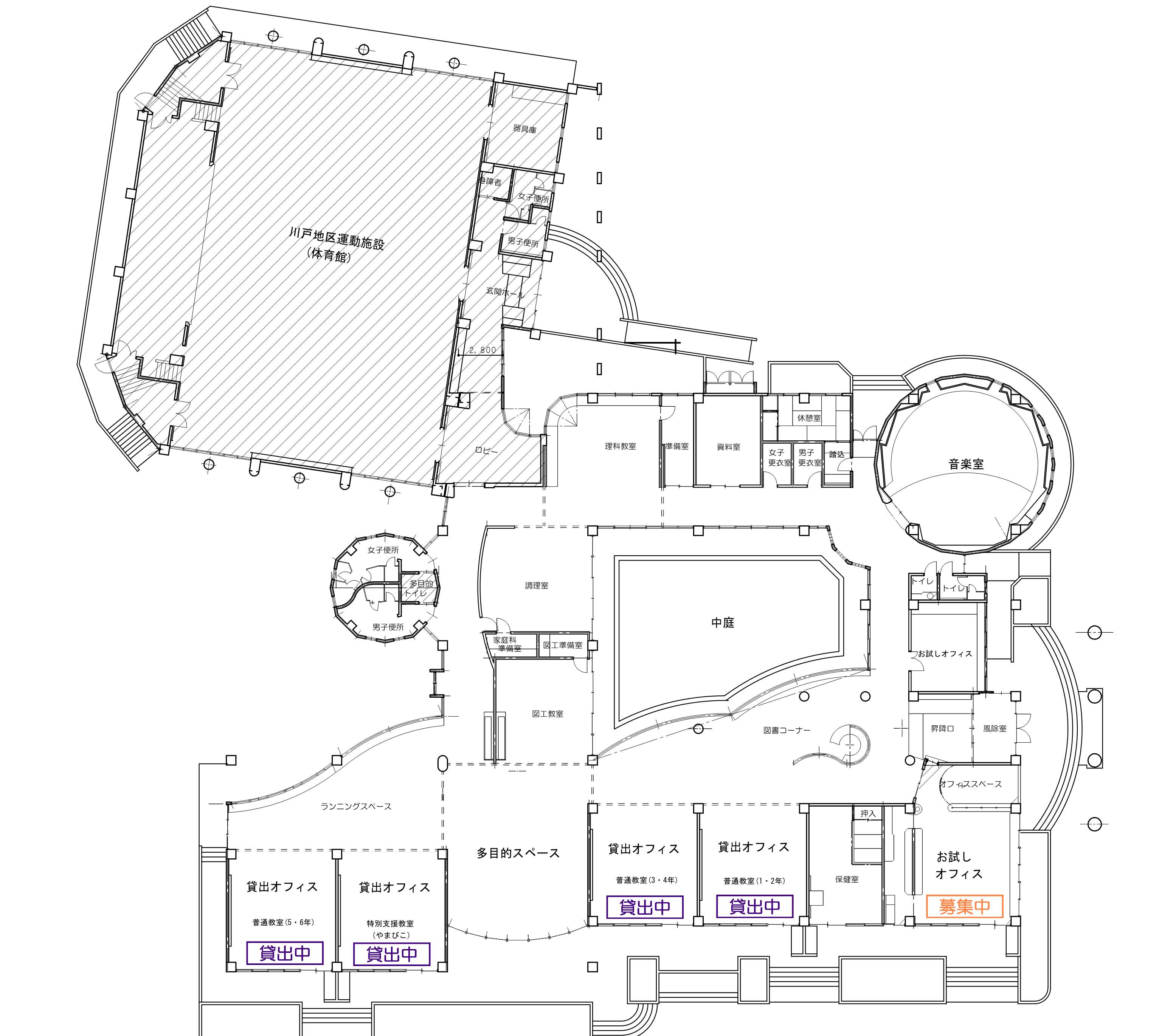サテライトオフィス図面（2025年12月８日時点貸出状況）