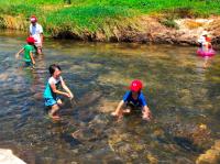 志師原川で川遊びを楽しむ子ども達