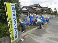 生い茂った花壇の苗を抜いてもらいました。